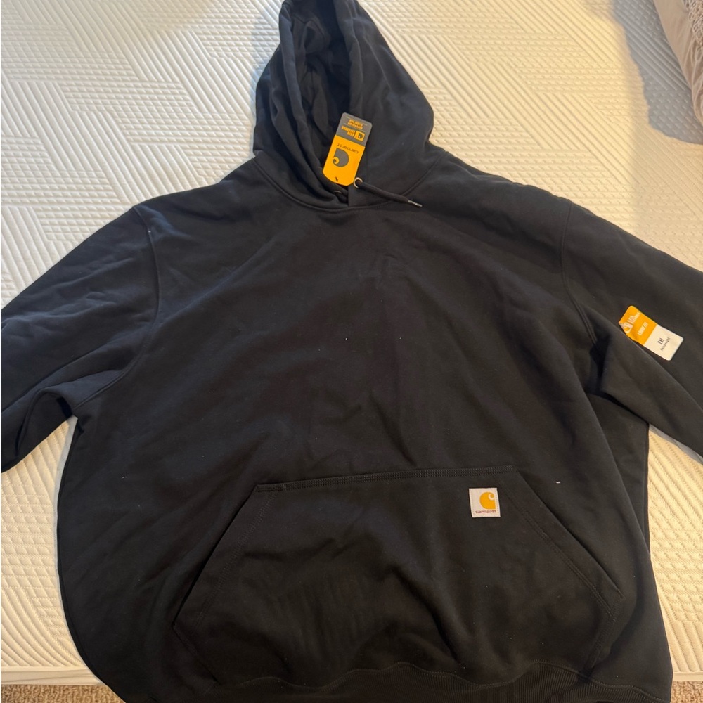 Carhartt Black Pullover Hooded Sweatshirt with Logo Patch